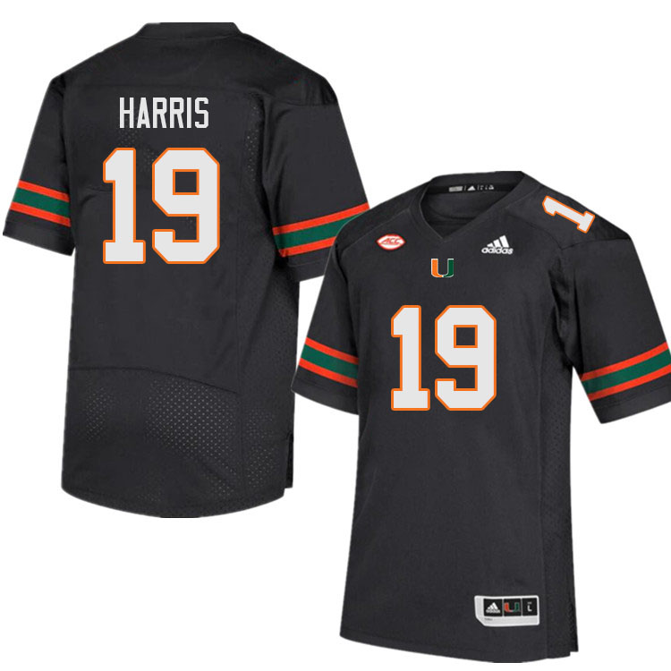 Men #19 Jaden Harris Miami Hurricanes College Football Jerseys Sale-Black - Click Image to Close